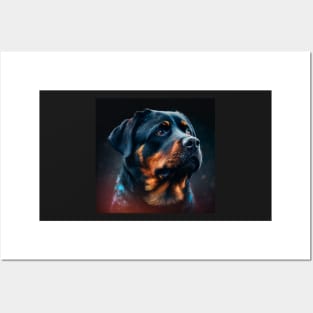 Rottweiler portrait (squared) Posters and Art